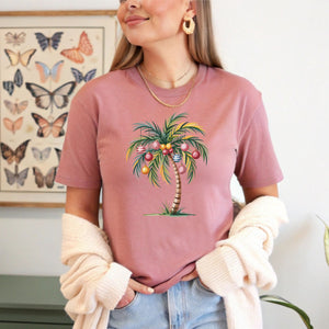 Christmas Palm Tree T-Shirt – Tropical Beach Christmas Tee