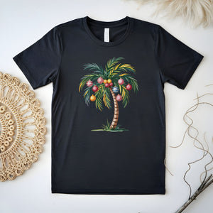Christmas Palm Tree T-Shirt – Tropical Beach Christmas Tee