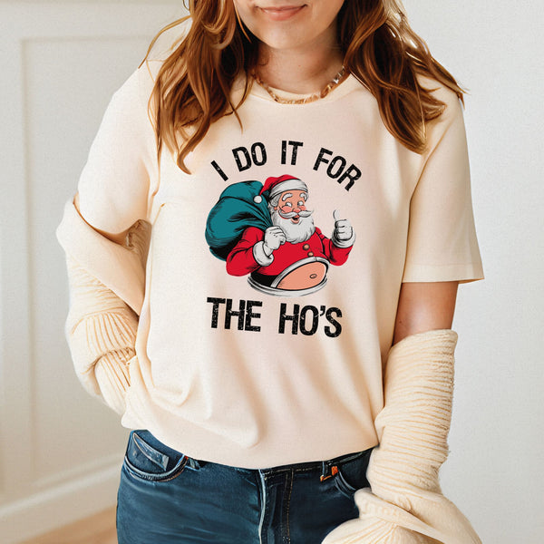 Do It For The Ho's T-Shirt – Funny Santa Christmas Tee