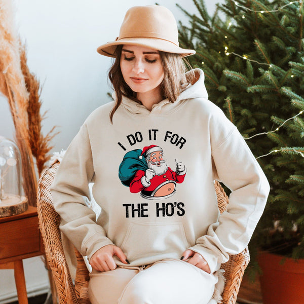Do It For The Ho's Hoodie – Funny Santa Christmas Hoodie