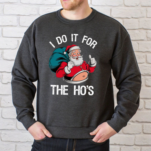 Do It For The Ho's Sweatshirt – Funny Santa Christmas Crewneck