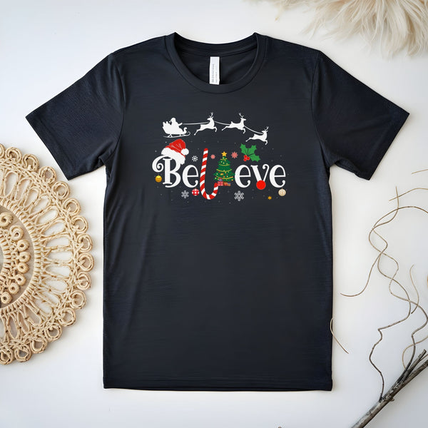 Believe Christmas T-Shirt – Magical Holiday Graphic Tee