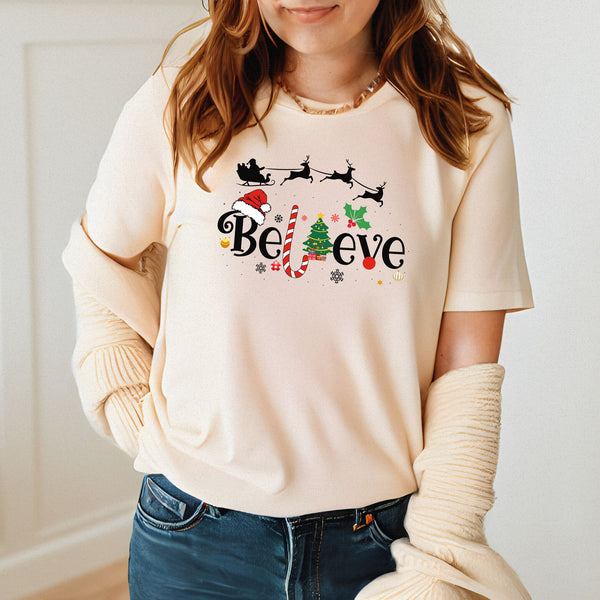 Believe Christmas T-Shirt – Magical Holiday Graphic Tee