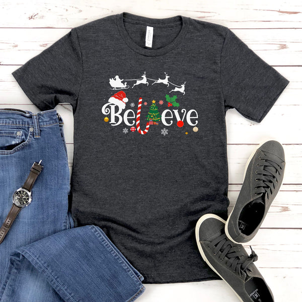 Believe Christmas T-Shirt – Magical Holiday Graphic Tee