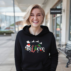 Believe Christmas Hoodie – Cozy Holiday Graphic Pullover