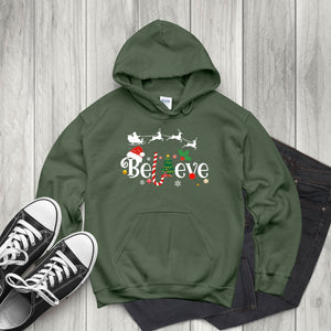 Believe Christmas Hoodie – Cozy Holiday Graphic Pullover