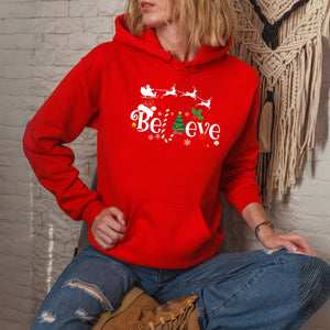Believe Christmas Hoodie – Cozy Holiday Graphic Pullover
