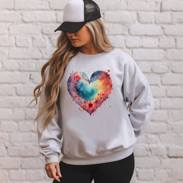 Watercolor Heart Sweatshirt