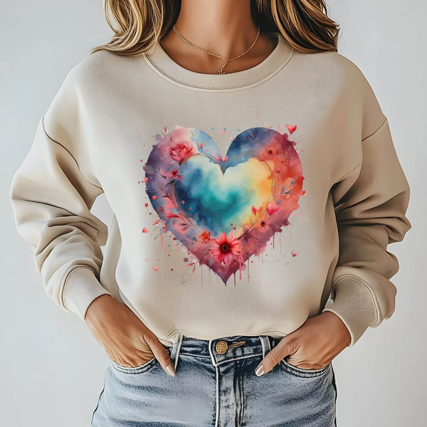 Watercolor Heart Sweatshirt
