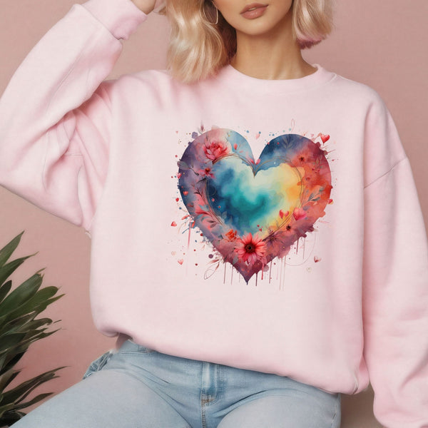 Watercolor Heart Sweatshirt