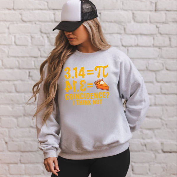 Pi Pie Coincidence Sweatshirt – Funny Math Crewneck for Nerds