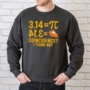 Pi Pie Coincidence Sweatshirt – Funny Math Crewneck for Nerds