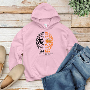 Left Brain Right Brain Hoodie – Funny Pi Day Geek Pullover