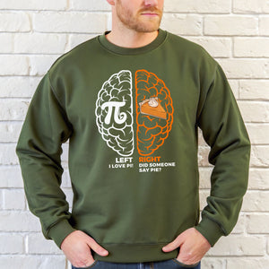 Left Brain Right Brain Sweatshirt – Funny Pi Day Math Gift