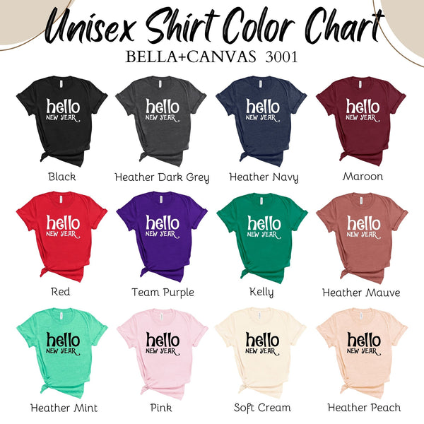 Hello New Year Shirt – Minimalist Happy New Year Graphic Tee