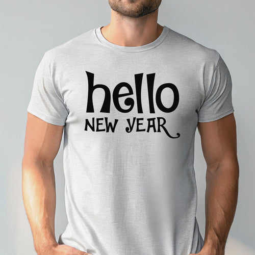 Hello New Year Shirt – Minimalist Happy New Year Graphic Tee