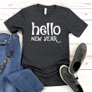 Hello New Year Shirt – Minimalist Happy New Year Graphic Tee
