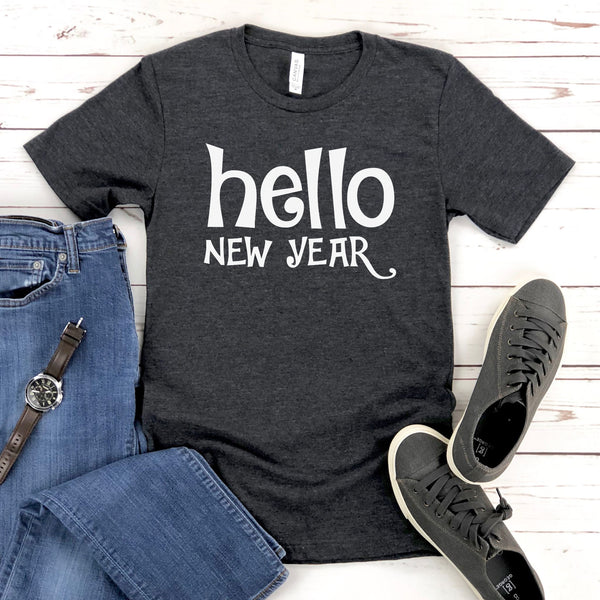 Hello New Year Shirt – Minimalist Happy New Year Graphic Tee