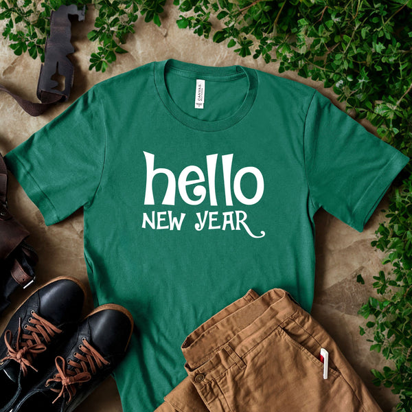 Hello New Year Shirt – Minimalist Happy New Year Graphic Tee
