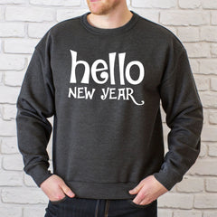 Hello New Year Sweatshirt – Minimalist Happy New Year Crewneck