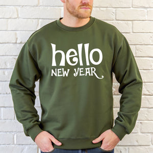 Hello New Year Sweatshirt – Minimalist Happy New Year Crewneck