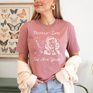 Poppin' Into The New Year Shirt – Retro Champagne Party Tee
