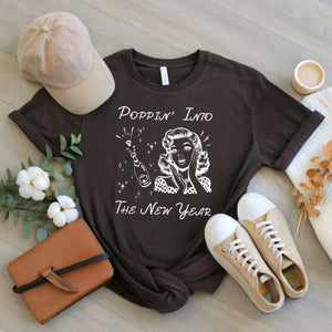 Poppin' Into The New Year Shirt – Retro Champagne Party Tee
