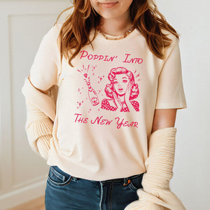 Poppin' Into The New Year Shirt – Retro Champagne Party Tee