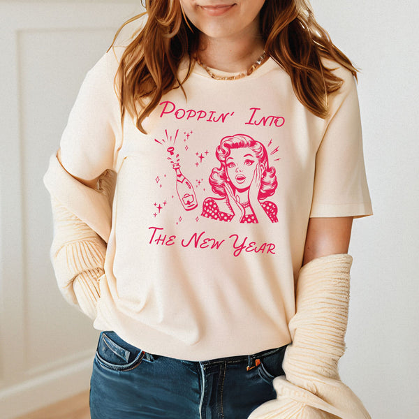 Poppin' Into The New Year Shirt – Retro Champagne Party Tee