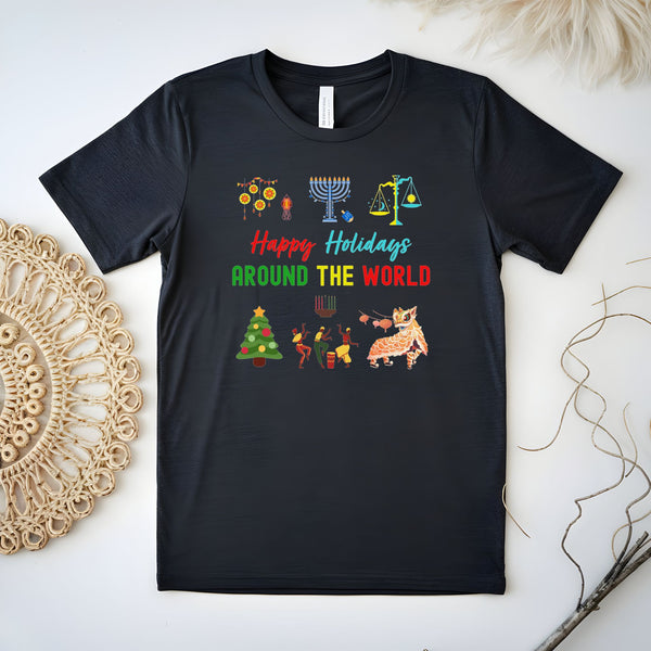 Happy Holidays Around The World Shirt – Multicultural Holiday Tee
