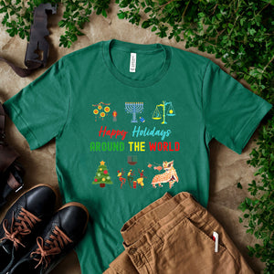 Happy Holidays Around The World Shirt – Multicultural Holiday Tee