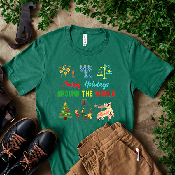Happy Holidays Around The World Shirt – Multicultural Holiday Tee