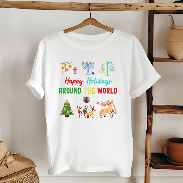 Happy Holidays Around The World Shirt – Multicultural Holiday Tee