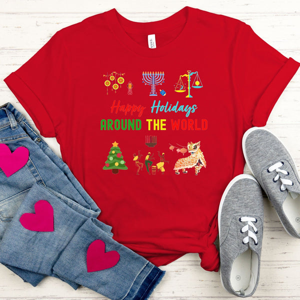 Happy Holidays Around The World Shirt – Multicultural Holiday Tee