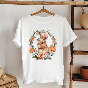 Flower Easter T-Shirt – Cute Bunny Gift for Her