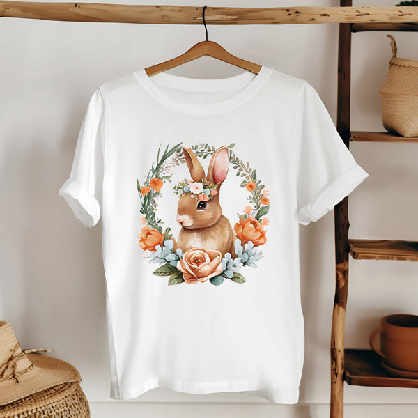 Flower Easter T-Shirt – Cute Bunny Gift for Her