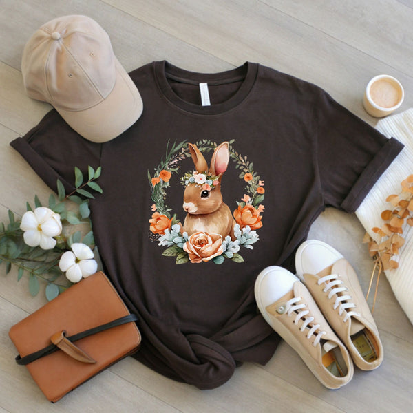 Flower Easter T-Shirt – Cute Bunny Gift for Her