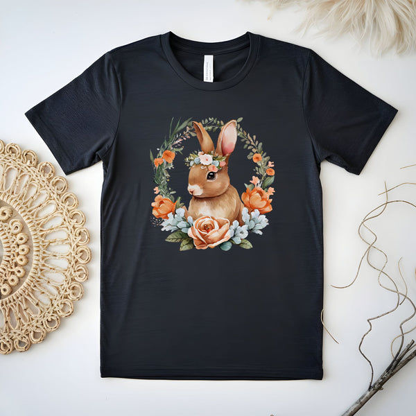 Flower Easter T-Shirt – Cute Bunny Gift for Her