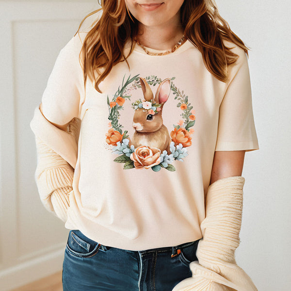 Flower Easter T-Shirt – Cute Bunny Gift for Her