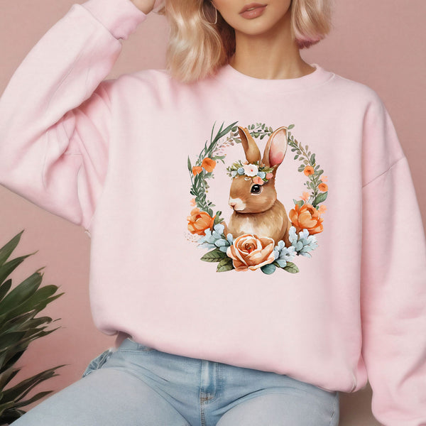 Flower Easter Sweatshirt – Cozy Floral Bunny Gift