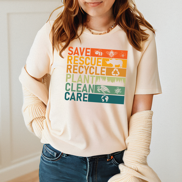 Save Rescue Recycle Plant Clean Care T-Shirt – Eco Tee