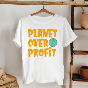Planet Over Profit T-Shirt – Bold Eco Activist Message Tee
