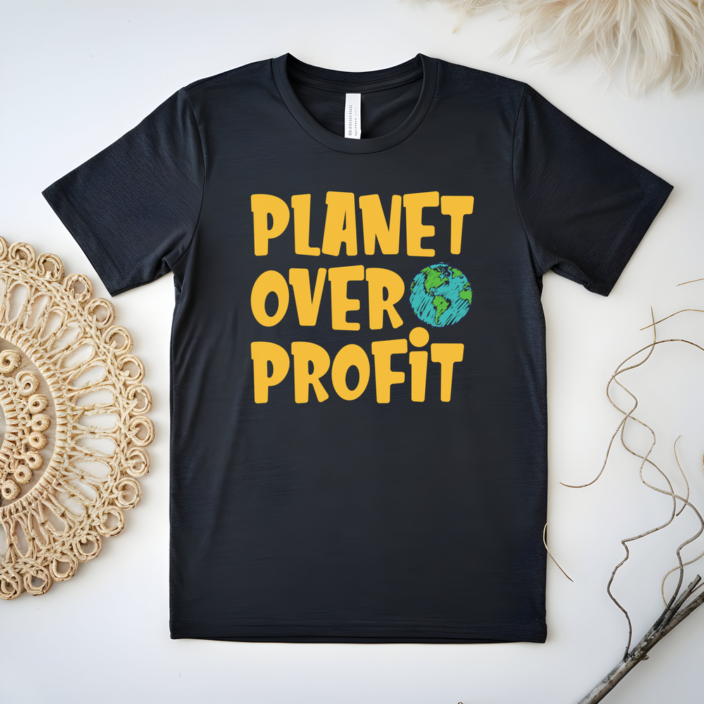 Planet Over Profit T-Shirt – Bold Eco Activist Message Tee
