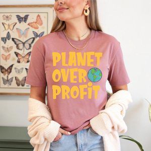 Planet Over Profit T-Shirt – Bold Eco Activist Message Tee