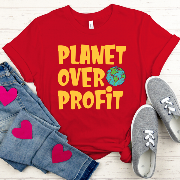 Planet Over Profit T-Shirt – Bold Eco Activist Message Tee
