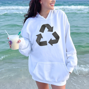 Earth Day Recycle Logo Hoodie – Eco Graphic Pullover