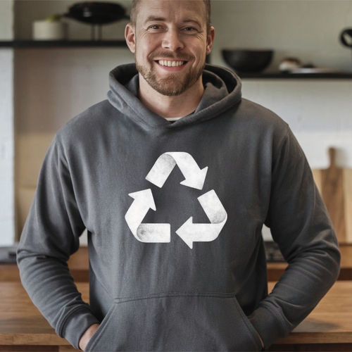 Earth Day Recycle Logo Hoodie – Eco Graphic Pullover