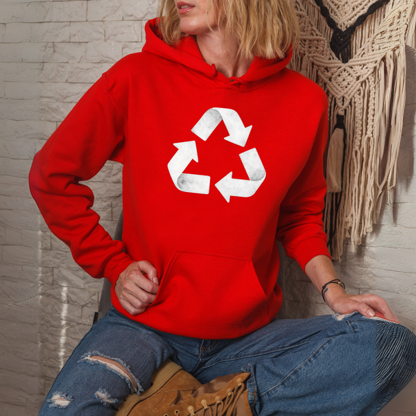 Earth Day Recycle Logo Hoodie – Eco Graphic Pullover