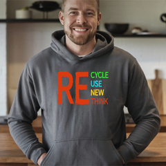 Recycle Reuse Renew Rethink Hoodie – Eco Earth Day Pullover