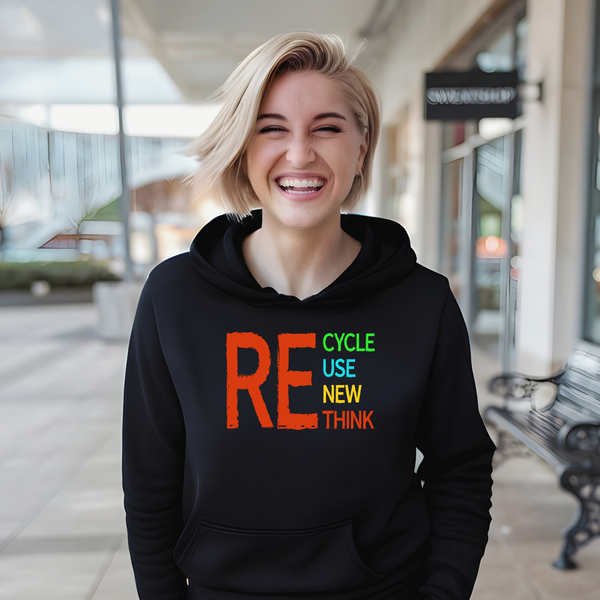 Recycle Reuse Renew Rethink Hoodie – Eco Earth Day Pullover